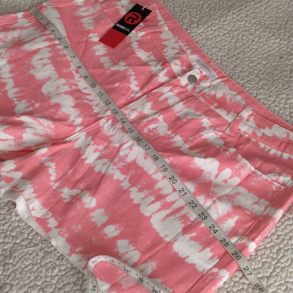 NWT Rosegal 3X/US 20 Pink White Tie Dye Lightweight Denim Distressed Hem… - Picture 9 of 14